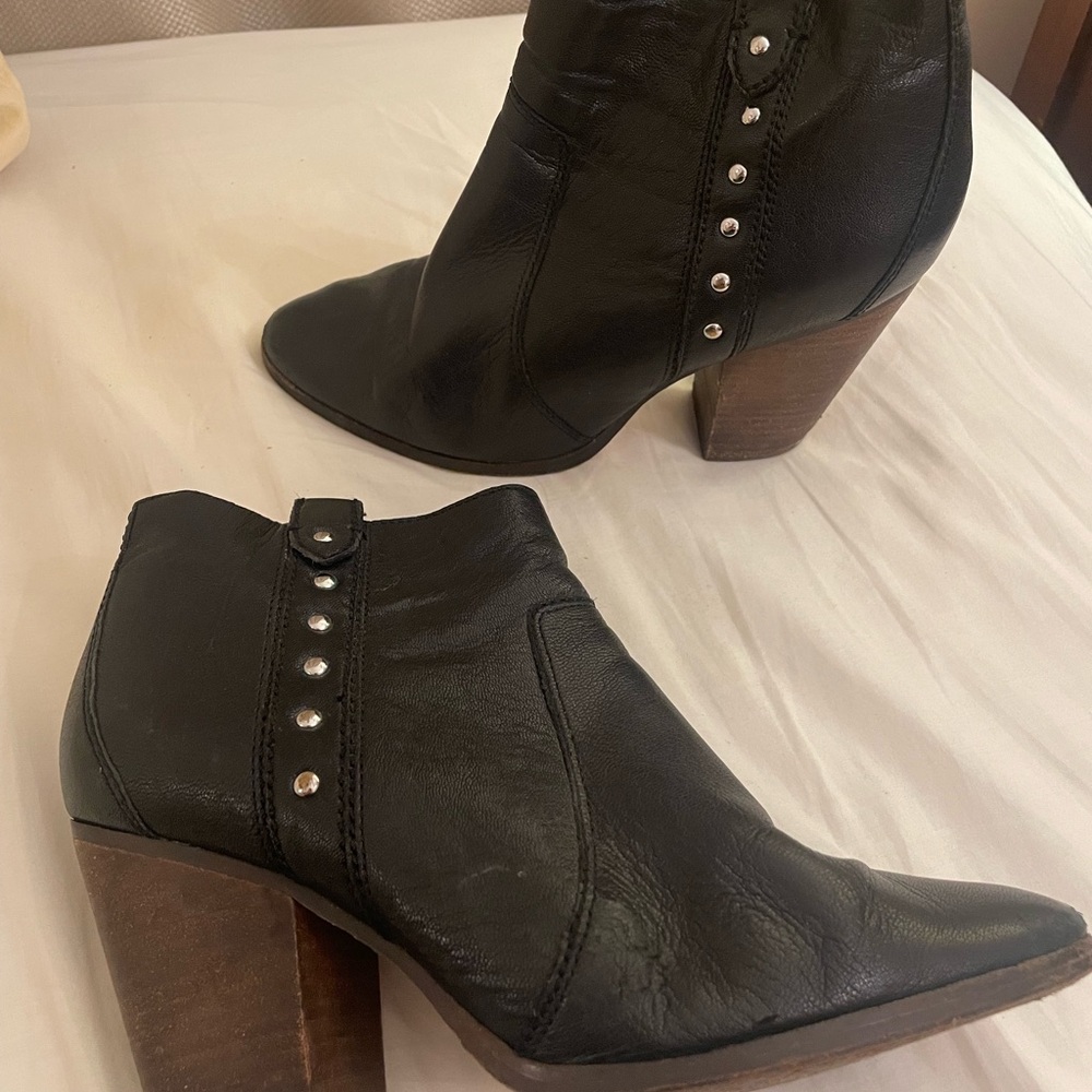 Black Zip Boots Coach Haven Black Leather Ankle Bootie